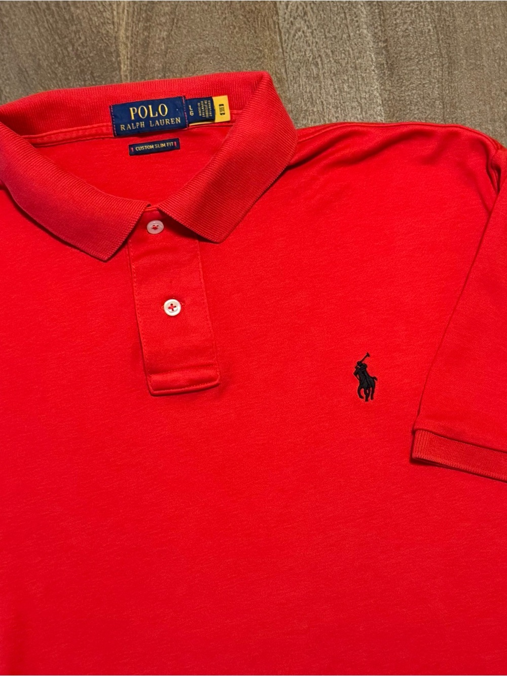 Polo Ralph Lauren Men’s Custom Slim Fit Short Sleeve Polo Shirt Red Size L